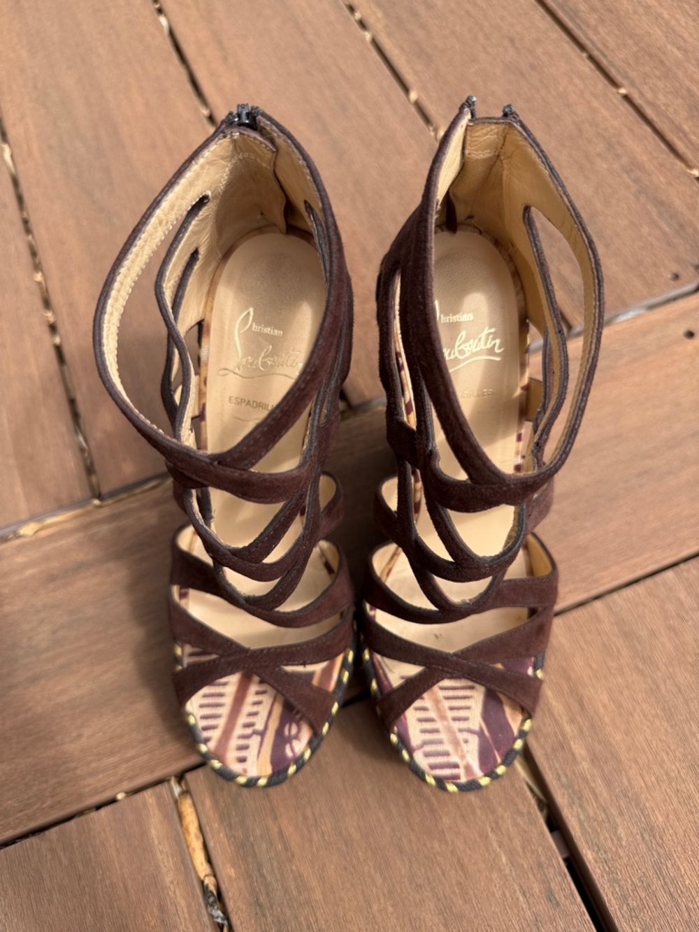 Christian Louboutin Tosca Suede Caged Wedges 36 / 6 - Picture 2 of 4